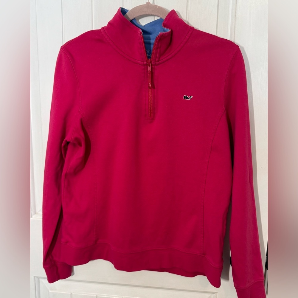Vineyard Vines Bright Pink Half-Zip Sweatshirt